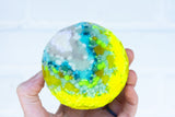 Midi Puff Sculpture in Olive Wood Frame | Icy Neon