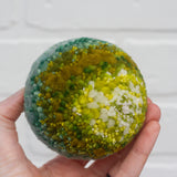 Midi Puff Sculpture in Olive Wood Frame | Mossy