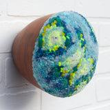 Puff Sculpture in Vintage Teak Frame | Fireflies