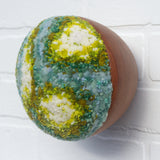 Puff Sculpture in Vintage Teak Frame | Lichen