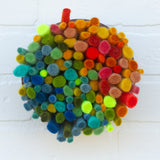 Felted Puff in Vintage Teak | Rainbow (1)