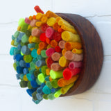 Felted Puff in Vintage Teak | Rainbow (1)