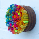 Felted Puff in Vintage Teak | Rainbow (6)