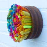 Felted Puff in Vintage Teak | Rainbow (6)