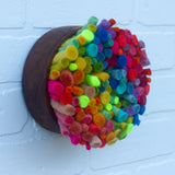 Felted Puff in Vintage Teak | Rainbow (7)