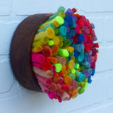 Felted Puff in Vintage Teak | Rainbow (7)