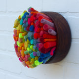 Felted Puff in Vintage Teak | Rainbow (7)