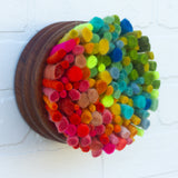 Felted Puff in Vintage Teak | Rainbow (8)