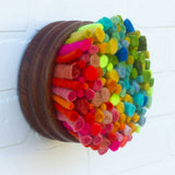 Felted Puff in Vintage Teak | Rainbow (8)