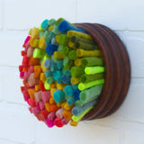 Felted Puff in Vintage Teak | Rainbow (8)