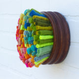 Felted Puff in Vintage Teak | Rainbow (8)