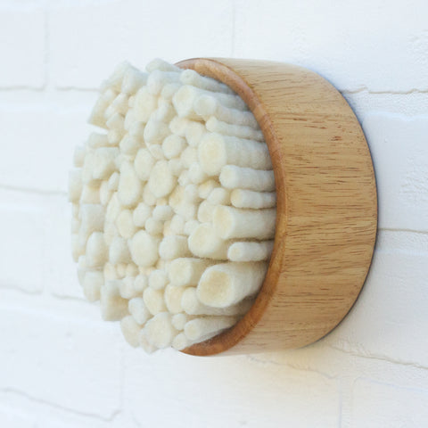 Felted Puff in Vintage Maple | Neutral