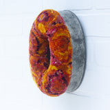 Mega "0" Puff Sculpture | Warm Colors in Vintage Metal Frame