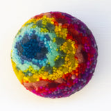 Midi Puff in Olive Wood Frame | Rainbow (Purple)