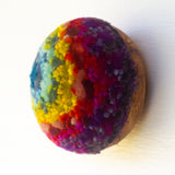 Midi Puff in Olive Wood Frame | Rainbow (Purple)
