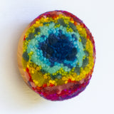 Midi Puff in Olive Wood Frame | Rainbow (Purple)