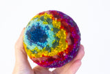 Midi Puff in Olive Wood Frame | Rainbow (Purple)