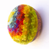 Midi Puff in Olive Wood Frame | Rainbow (Yellow)