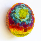 Midi Puff in Olive Wood Frame | Rainbow (Yellow)