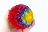 Midi Puff in Olive Wood Frame | Rainbow (Red)