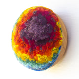Midi Puff in Olive Wood Frame | Rainbow (Blue)