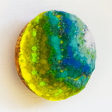 Midi Puff in Olive Wood Frame | Neon Pop