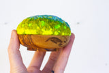 Midi Puff in Olive Wood Frame | Neon Pop