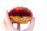 Midi Puff in Olive Wood Frame | Jewel Tones