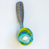 Oversized RIbbed Ice Cream Scoop Puff | Blue Dipped