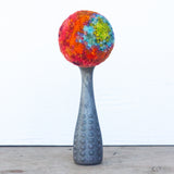 Polka Dot Scoop Puff | Green + Orange