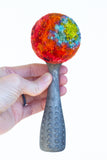 Polka Dot Scoop Puff | Green + Orange