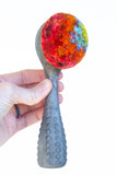 Polka Dot Scoop Puff | Green + Orange