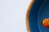 XL Embroidered Fish Sculpture in Light Wood Bowl | Tropical Trio