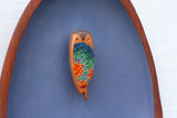 Embroidered Owl in Vintage Teak Dish