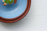 Embroidered Turtle in Rare Teak Frame | Green