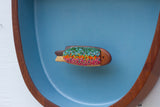 Embroidered Rainbow Trout in Rare Double Sided Teak Frame