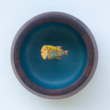 Embroidered Fish in XL Chunky Teak Bowl | Tropical