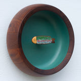 Embroidered Fish in Oversized Teak Bowl | Trout
