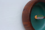 Embroidered Fish in Oversized Teak Bowl | Trout