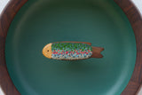 Embroidered Fish in Oversized Teak Bowl | Trout