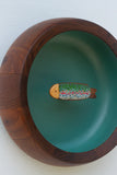 Embroidered Fish in Oversized Teak Bowl | Trout