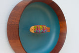 Embroidered Fish in Oversized Teak Bowl | Tropical Trout