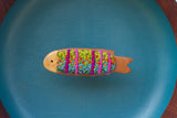 Embroidered Fish in Oversized Teak Bowl | Tropical Trout