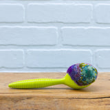 Striped Handle Scoop Puff | Painted Green