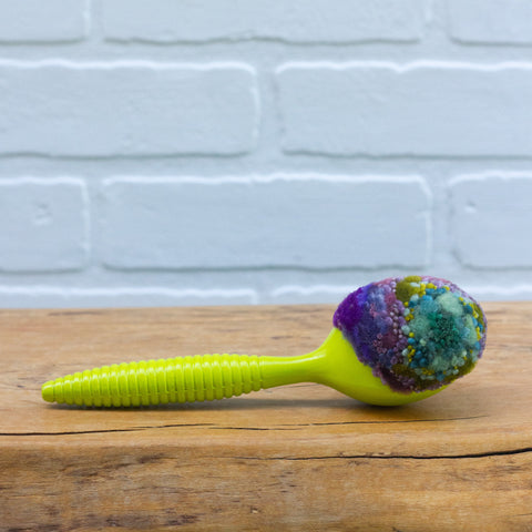 Striped Handle Scoop Puff | Painted Green