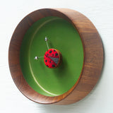 Embroidered Ladybug with Vintage Disco Ball Antennae