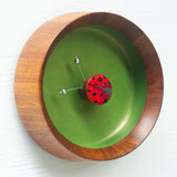 Embroidered Ladybug with Vintage Disco Ball Antennae