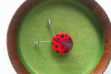 Embroidered Ladybug with Vintage Disco Ball Antennae