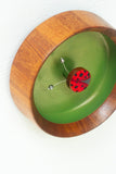Embroidered Ladybug with Vintage Disco Ball Antennae