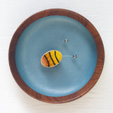 Embroidered Bee with Vintage Metal Disco Ball Antennae